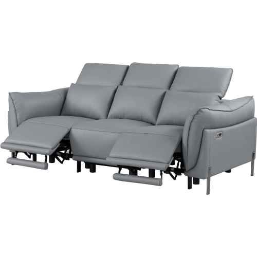 Nashville One Touch Reclining Sofa in Gray Leatherette